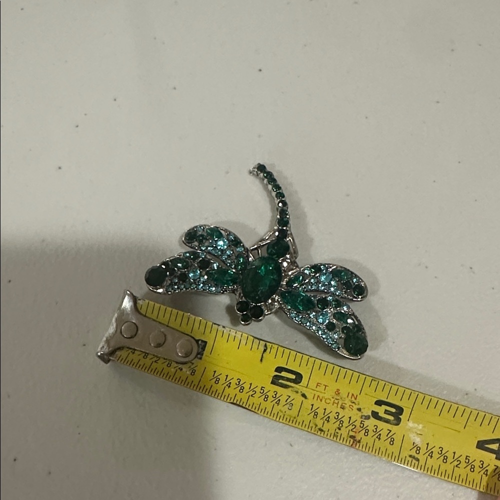 Emerald & Black Dragonfly Brooch Pin - Women JewelryNew - Picture 4 of 6